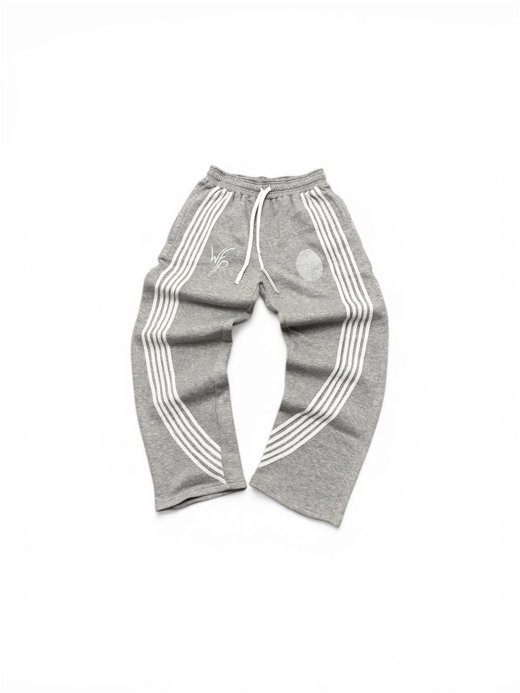 CURVED STRIPED WIDELEG SWEATPANT (GREY)